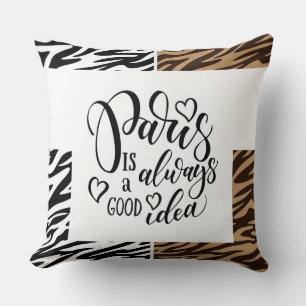Paris toujours réversible Coussin léopard