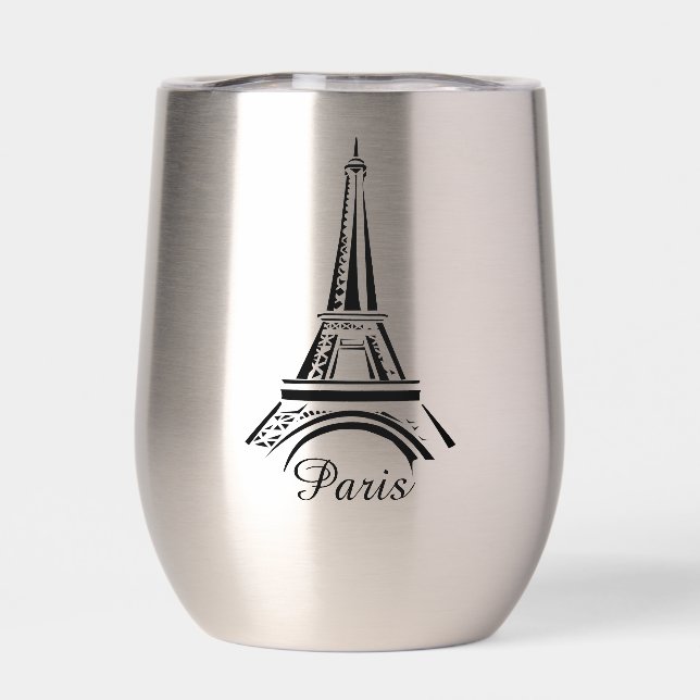 Paris Tour Eiffel Design Vin Thermique Tumbler (Arrière)
