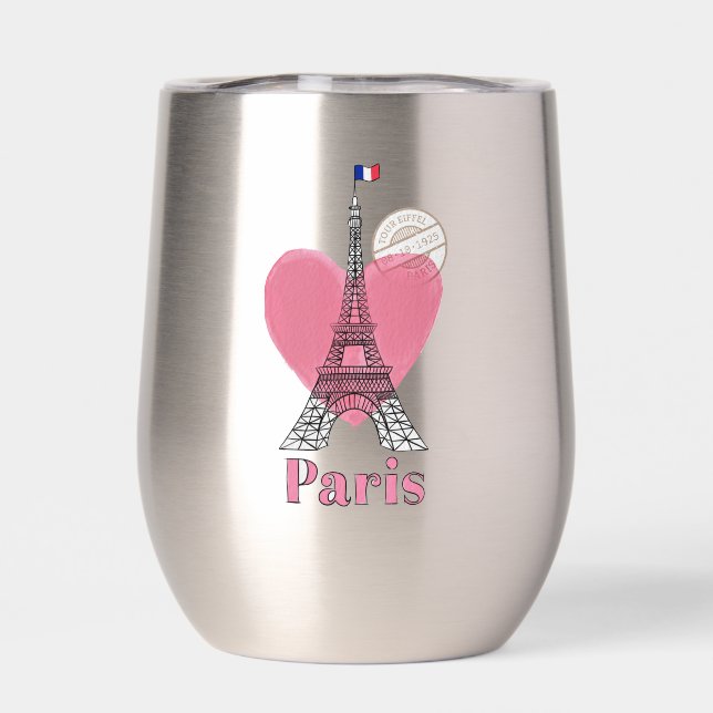 Paris Tour Eiffel Design Vin Thermique Tumbler (Arrière)