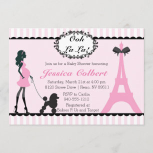 Paris Tour Eiffel Invitation Baby shower