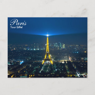 Paris - Tour Eiffel la nuit carte postale