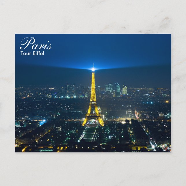 Paris - Tour Eiffel la nuit carte postale (Devant)