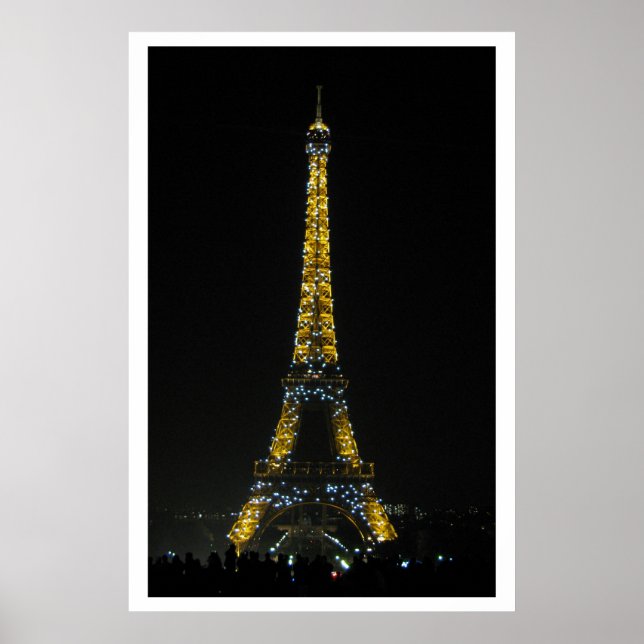 Paris, Tour Eiffel la nuit Poster (Devant)
