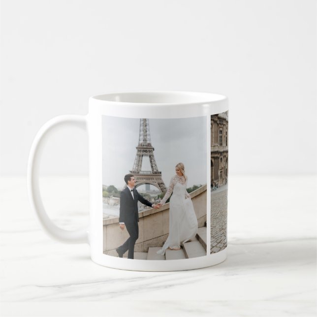 Paris Tour Eiffel Lune de miel Photo Collage Mug (Gauche)