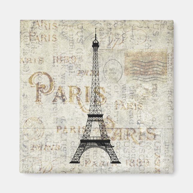 Paris Tour Eiffel Magnet Vintage (Devant)
