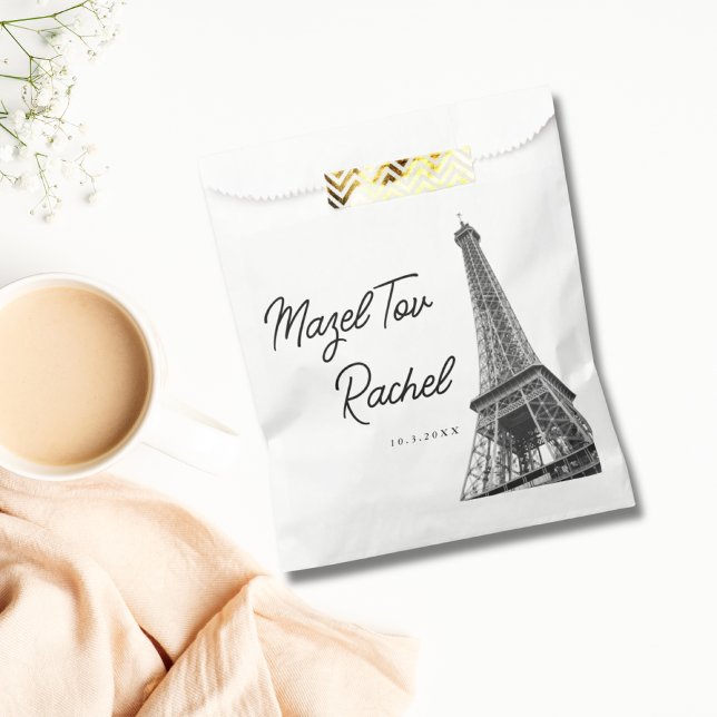 Paris Tour Eiffel Mazel Tov Sacs Buffet Bonbons (Paris Eiffel Tower Mazel Tov Candy Buffet Bags
)
