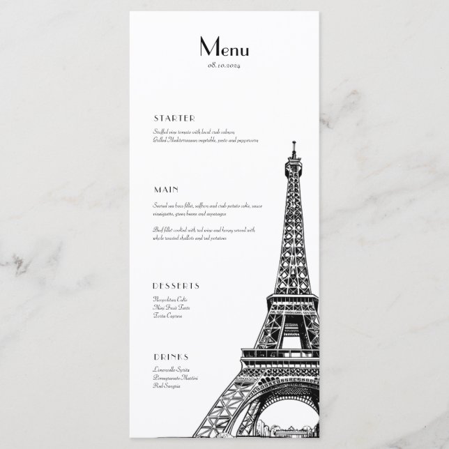 Paris Tour Eiffel Menu Événements (Devant)