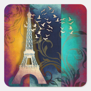 Paris Tour Eiffel stickers carré d'art tourbillon