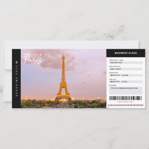Paris Trip Boarding Pass Vacances