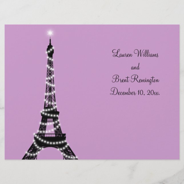 Paris Twinkles Wedding Program (Devant)