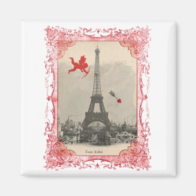 Paris Vintage Cupid Saint Valentin Magnet (Devant)