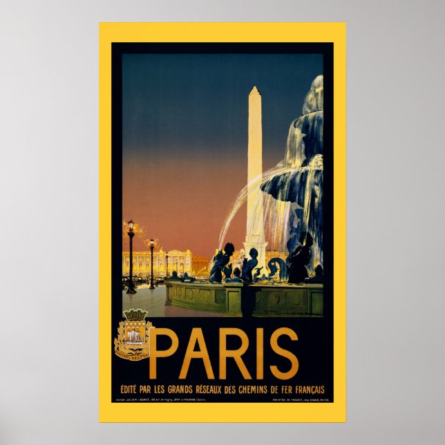Paris - Vintage Travel Poster (Devant)