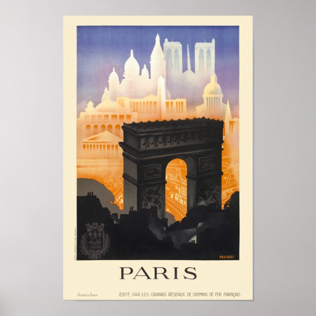 Paris Vintage Travel Poster 1935 (Devant)
