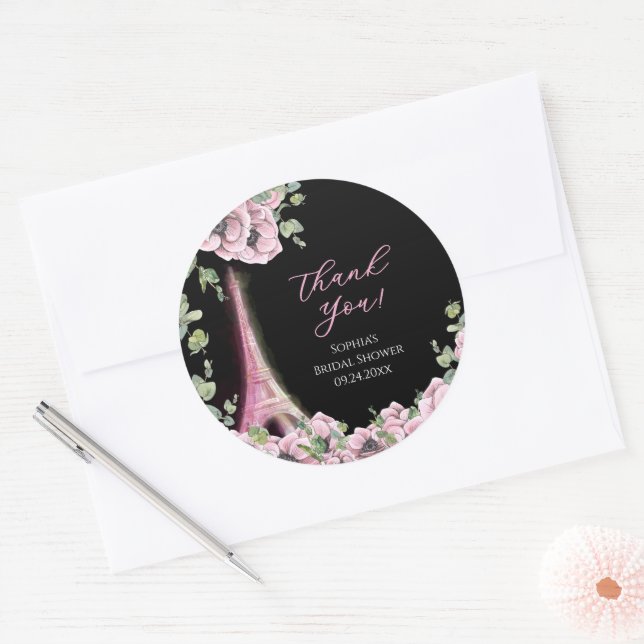 Parisian Floral Oh la la Bridal Shower Sticker (Enveloppe)