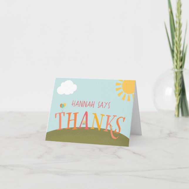 Park Birthday Party Carte de remerciements - Fille (Devant)