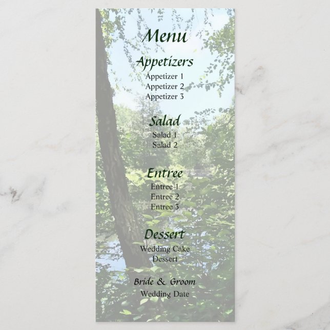 Park With Bridge in Distance Menu Mariage (Devant)