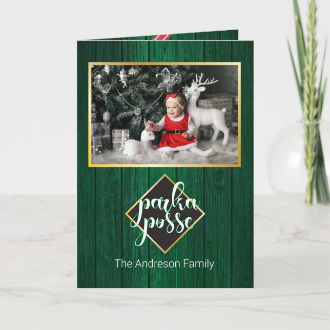 Parka Posse Barn Bois Carte de Noël Rustique (Devant)