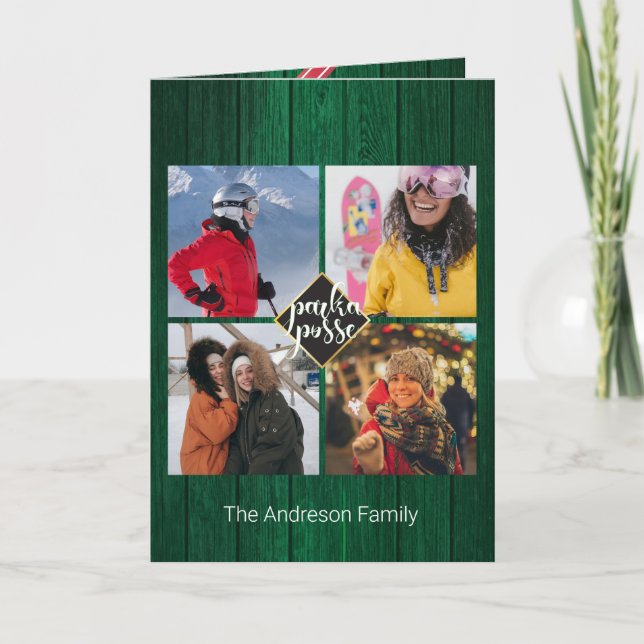Parka Posse Carte en bois de grange Noël rustique (Devant)
