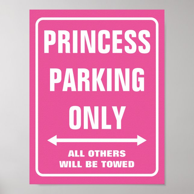 PARKING PRINCESSE SEULEMENT affiches | Rose néon c (Devant)