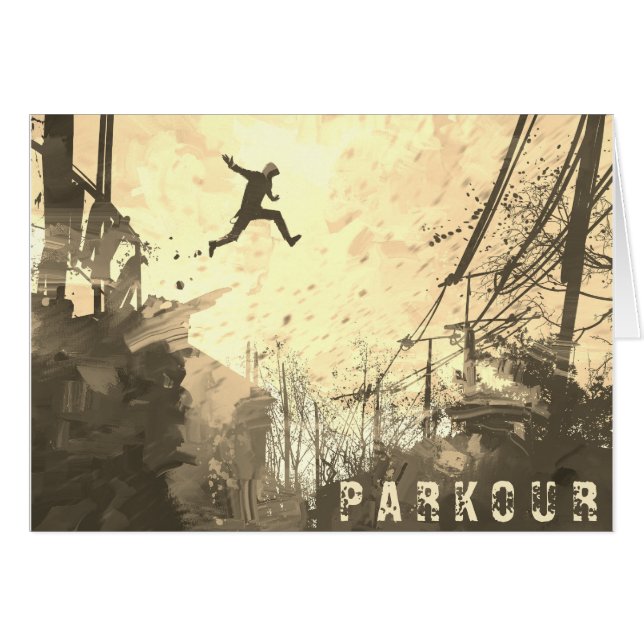Parkour Urban Free Runing Free Styling Art Sepia (Devant horizontal)