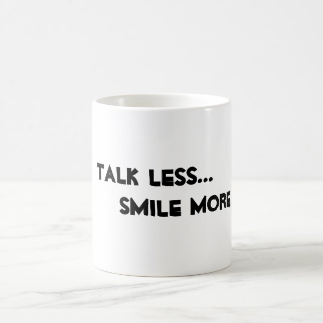 "Parle Moins. Smile More." mug (Centre)
