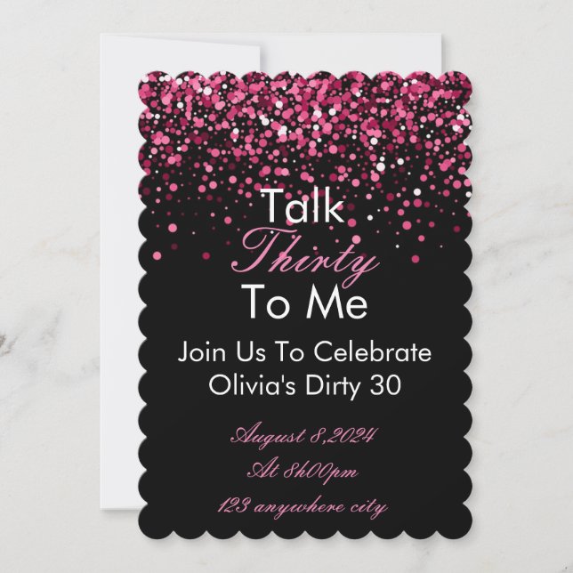 Parlez 30 à moi Invitation d'anniversaire (Devant)