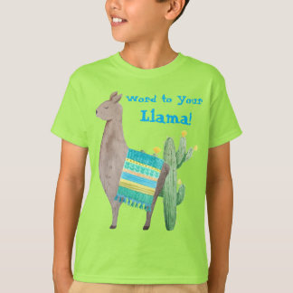 Parlez à votre T-shirt vert Llama Boys