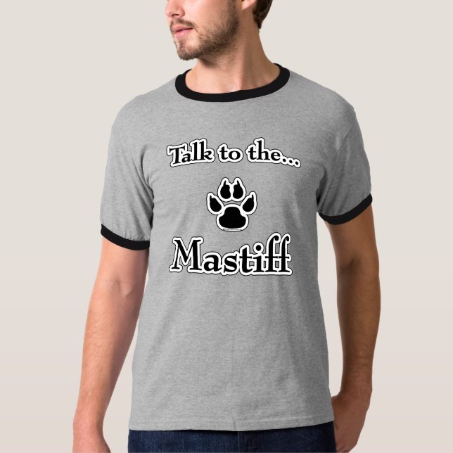 Parlez au T-shirt noir Mastiff (Devant)