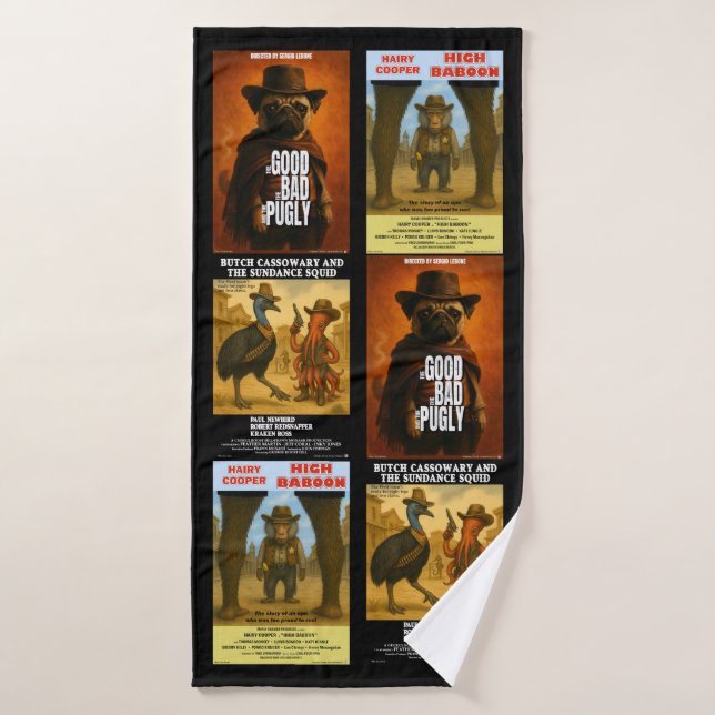 Parodie d'affiche de film western (Serviette de bain)