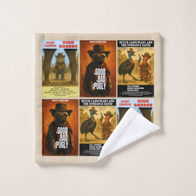 Parodie d'affiche de film western (Gant de toilette)