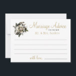 Parole de conseil mariage floral d'hiver<br><div class="desc">Bouquet de pivoines d'ivoire blanc avec feuillage et feuilles faisant une élégante carte de conseil mariage pour le nouveau M et Mme Convient pour les mariages à thème floral d'hiver.</div>