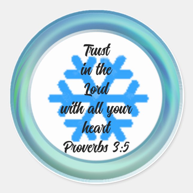 Parole de la Bible Proverbes 3:5 Autocollant rond  (Devant)