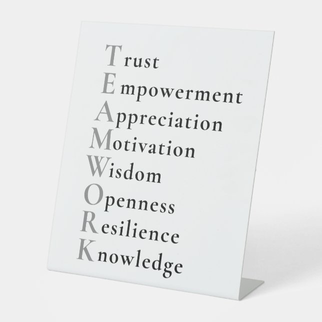 Paroles positives de travail d'équipe panneau de s (Recto)