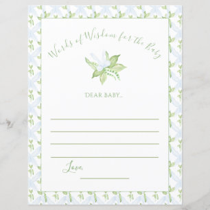 Paroles vertes de la Sagesse Baby shower de pois d