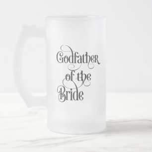 Parrain de la Mariée Mug en Verre Frosted Bière