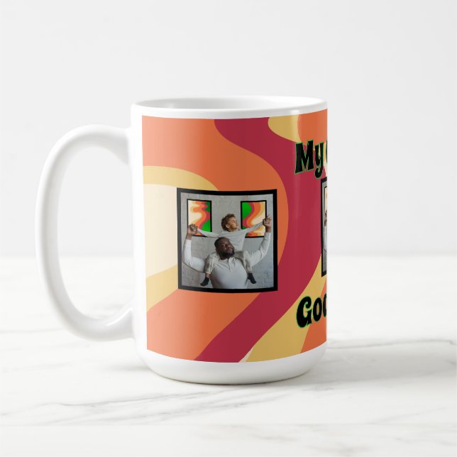Parrain super Retro Wavy Photo Mug (Gauche)