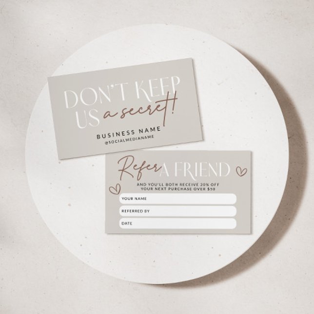 Parrainage Boho Moderne Référer Une Carte Coupon De Réduction (Modern Boho Refer A Friend Discount Card)