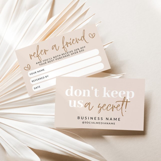 Parrainage Boho Moderne Référer Une Carte Coupon De Réduction (Boho Refer A Friend Discount Card)