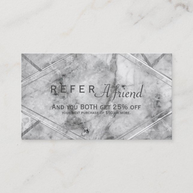 Parrainage Carte cliente de recommandation de Grey & White Ma (Devant)