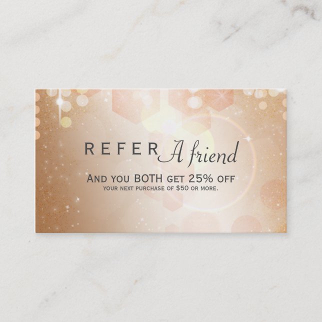 Parrainage Carte cliente de recommandation Tan Coral & Cream  (Devant)
