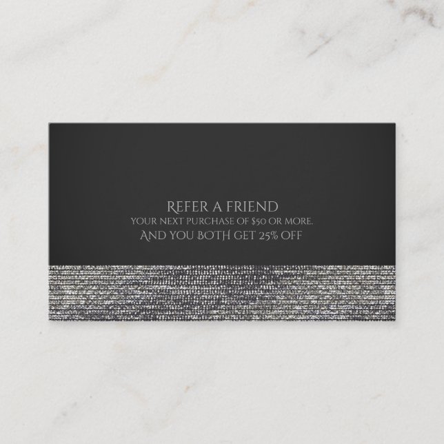 Parrainage Carte de recommandation chic à paillettes Glam mod (Devant)