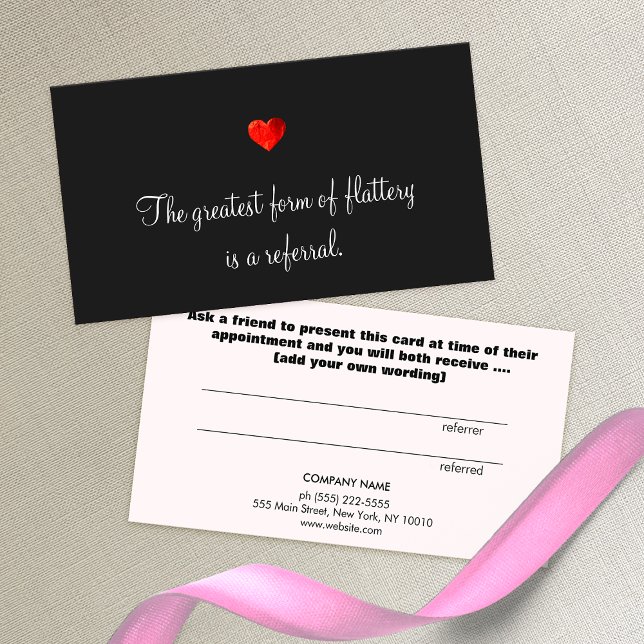 Parrainage Carte de recommandation client Coeur rouge mou (Créateur téléchargé)