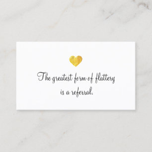 Parrainage Carte de recommandation client Cute Faux Gold Foil