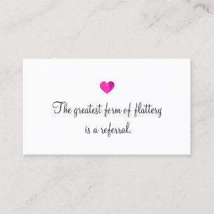 Parrainage Carte de recommandation client Cute Faux Pink Foil