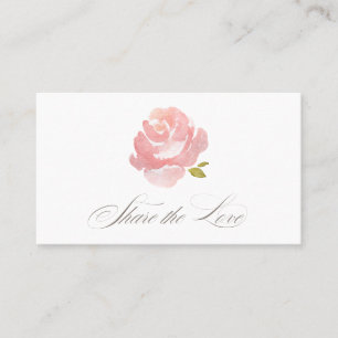 Parrainage Carte de recommandation de rose rose blush aquarel