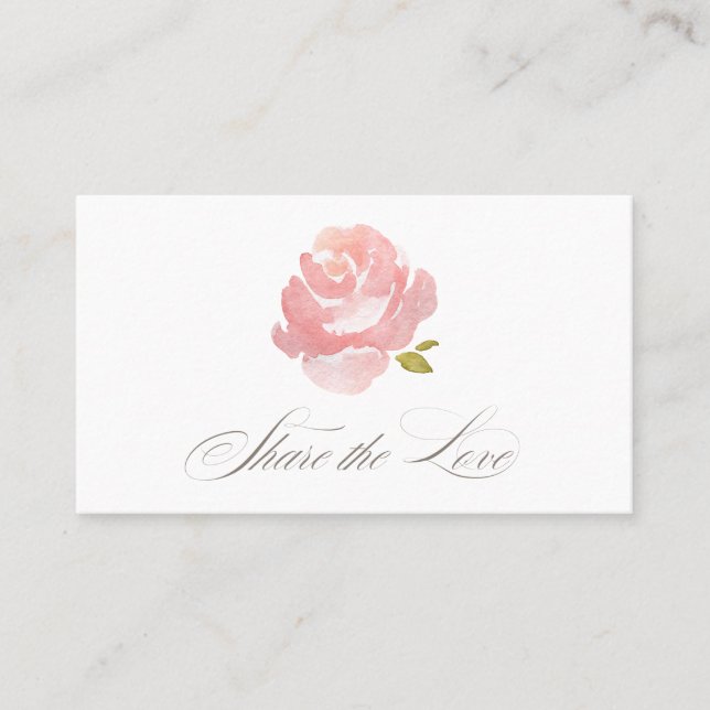 Parrainage Carte de recommandation de rose rose blush aquarel (Devant)