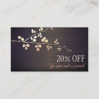 Carte de recommandation, élégant Zen Gold Branch S