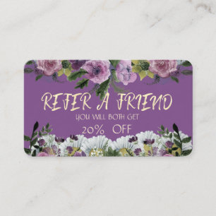 Parrainage Carte de recommandation florale aquarelle moderne