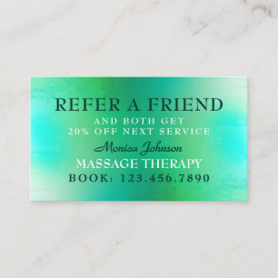 Parrainage Carte de recommandation pour le massage et le bien