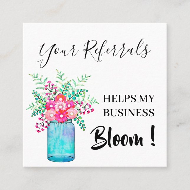 Parrainage Carte de recommandation professionnelle Fleurs de  (Devant)